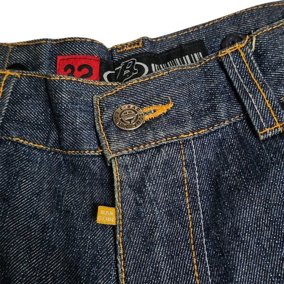 Barcode Jeans Y2K Baggy Wide Leg Denim 32x34 Cargo Stash Pocket Streetwear Skate - Picture 11 of 12